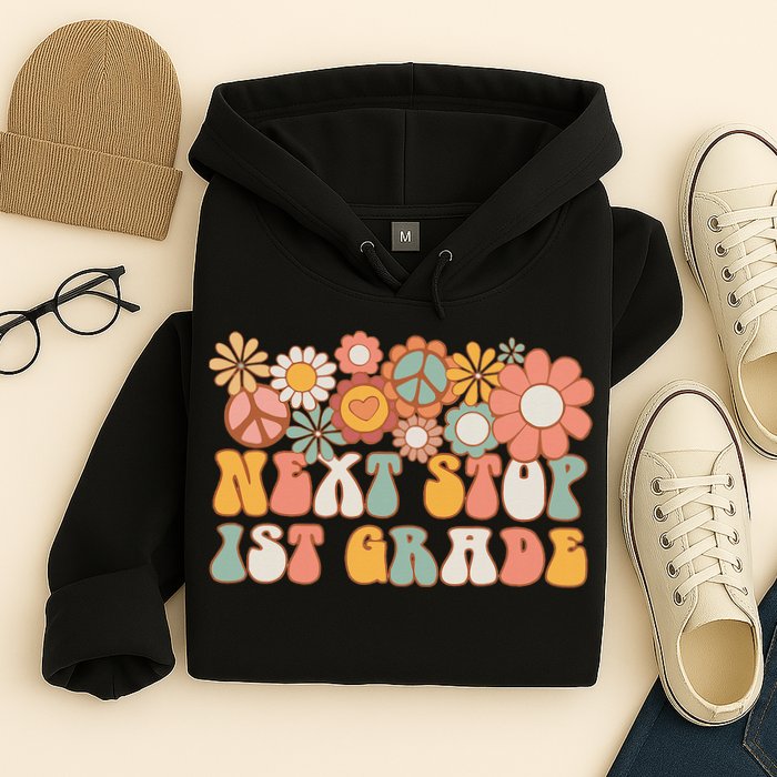 Next Stop 1st Grade Hello School Groovy Back To School Hoodie