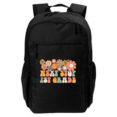 Next Stop 1st Grade Hello School Groovy Back To School Backpack