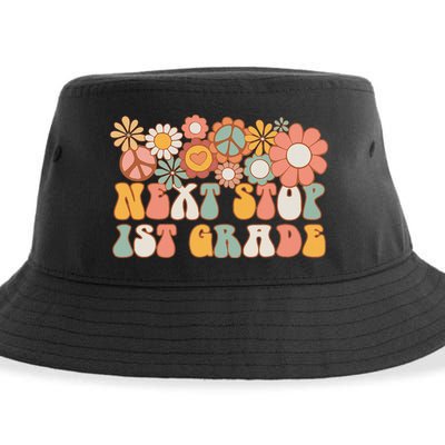 Next Stop 1st Grade Hello School Groovy Back To School Sustainable Bucket Hat