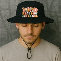 Next Stop 1st Grade Hello School Groovy Back To School Bucket Hat