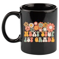 Next Stop 1st Grade Hello School Groovy Back To School 11oz C Handle Ceramic Mug