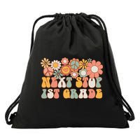 Next Stop 1st Grade Hello School Groovy Back To School Drawstring Bag