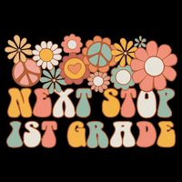 Next Stop 1st Grade Hello School Groovy Back To School Drawstring Bag