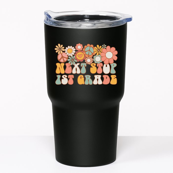 Next Stop 1st Grade Hello School Groovy Back To School Tumbler