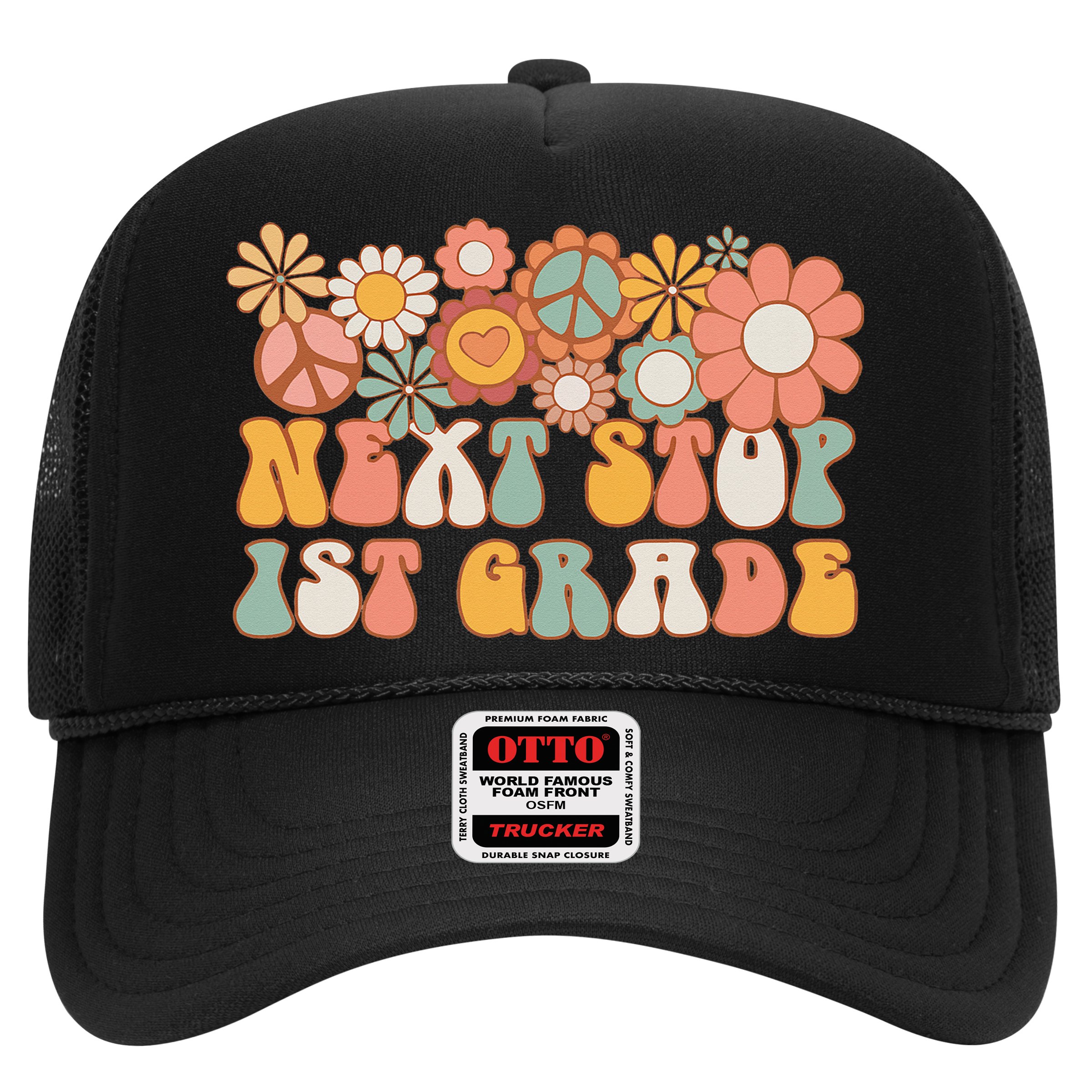 Next Stop 1st Grade Hello School Groovy Back To School Hat