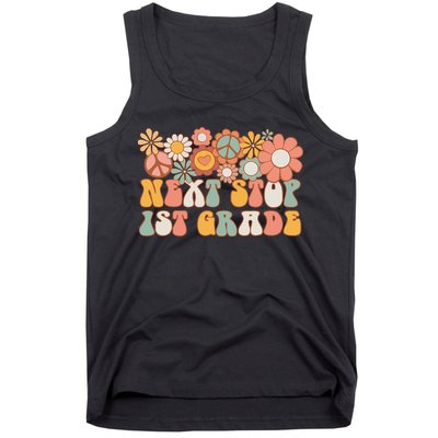 Next Stop 1st Grade Hello School Groovy Back To School Tank Top