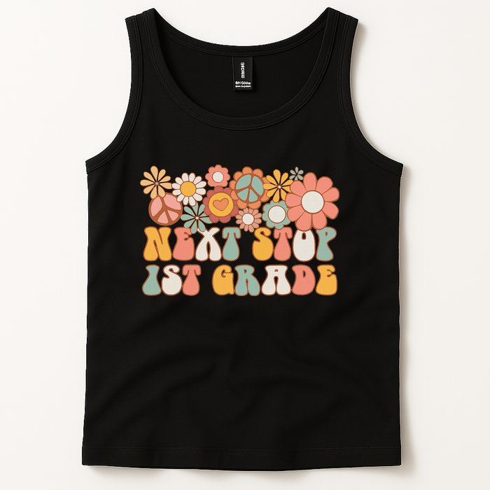 Next Stop 1st Grade Hello School Groovy Back To School Tank Top