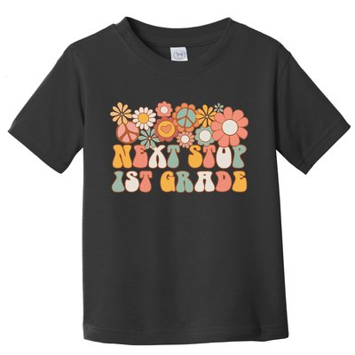 Next Stop 1st Grade Hello School Groovy Back To School Toddler T-Shirt