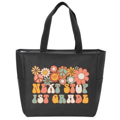 Next Stop 1st Grade Hello School Groovy Back To School Zip Tote Bag