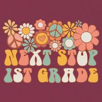 Next Stop 1st Grade Hello School Groovy Back To School 16oz Travel Tumbler