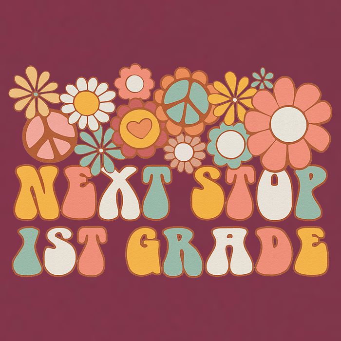 Next Stop 1st Grade Hello School Groovy Back To School 16oz Travel Tumbler