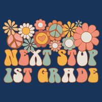 Next Stop 1st Grade Hello School Groovy Back To School Infant Baby Jersey Bodysuit