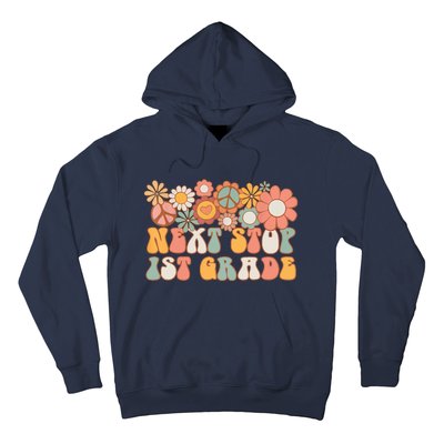 Next Stop 1st Grade Hello School Groovy Back To School Hoodie