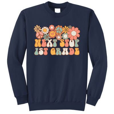 Next Stop 1st Grade Hello School Groovy Back To School Sweatshirt