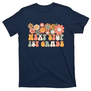 Next Stop 1st Grade Hello School Groovy Back To School T-Shirt