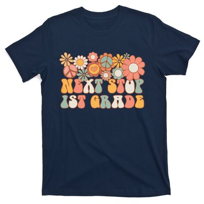 Next Stop 1st Grade Hello School Groovy Back To School T-Shirt