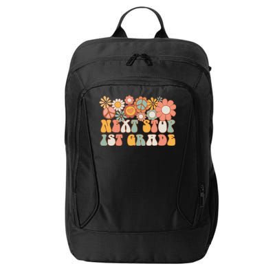 Next Stop 1st Grade Hello School Groovy Back To School City Backpack