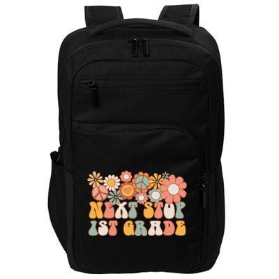 Next Stop 1st Grade Hello School Groovy Back To School Impact Tech Backpack