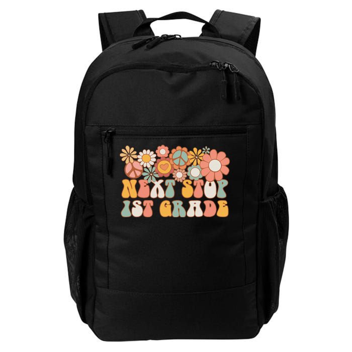 Next Stop 1st Grade Hello School Groovy Back To School Daily Commute Backpack