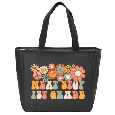 Next Stop 1st Grade Hello School Groovy Back To School Zip Tote Bag