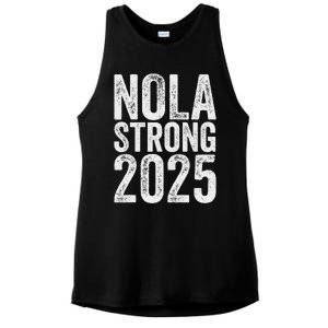 Nola Strong 2025 Never Forget New Orleans Support Ladies PosiCharge Tri-Blend Wicking Tank