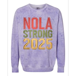 Nola Strong 2025 New Orleans Resilient Community Pride Colorblast Crewneck Sweatshirt