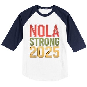 Nola Strong 2025 New Orleans Resilient Community Pride Baseball Sleeve Shirt