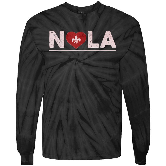 Nola Strong 2025 New Orleans Support Tie-Dye Long Sleeve Shirt