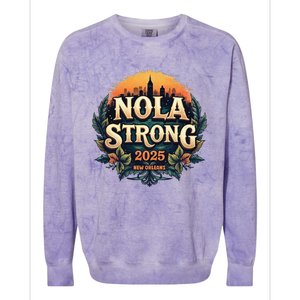 Nola Strong 2025 Never Forget New Orleans Colorblast Crewneck Sweatshirt