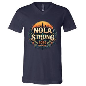 Nola Strong 2025 Never Forget New Orleans V-Neck T-Shirt