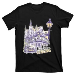 Nola Strong 2025 Red New Orleans Support T-Shirt