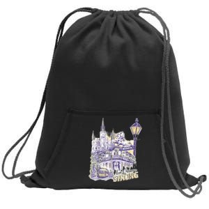 Nola Strong 2025 Red New Orleans Support Sweatshirt Cinch Pack Bag