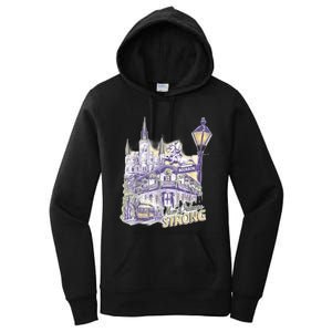 Nola Strong 2025 Red New Orleans Support Women's Pullover Hoodie