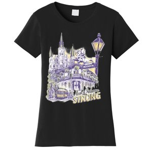 Nola Strong 2025 Red New Orleans Support Women's T-Shirt