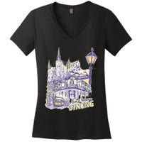 Nola Strong 2025 Red New Orleans Support Women's V-Neck T-Shirt