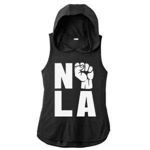 Nola Strong 2025 New Orleans Support Ladies PosiCharge Tri-Blend Wicking Draft Hoodie Tank