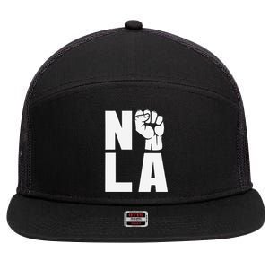 Nola Strong 2025 New Orleans Support 7 Panel Mesh Trucker Snapback Hat