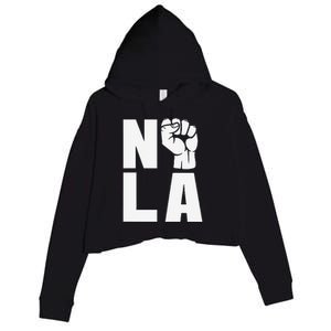 Nola Strong 2025 New Orleans Support Crop Fleece Hoodie