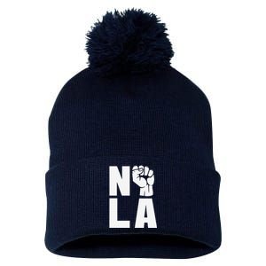 Nola Strong 2025 New Orleans Support Pom Pom 12in Knit Beanie