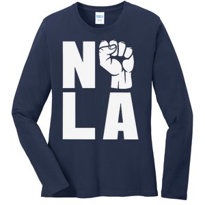 Nola Strong 2025 New Orleans Support Ladies Long Sleeve Shirt