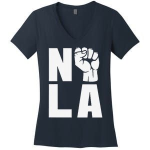 Nola Strong 2025 New Orleans Support Women's V-Neck T-Shirt