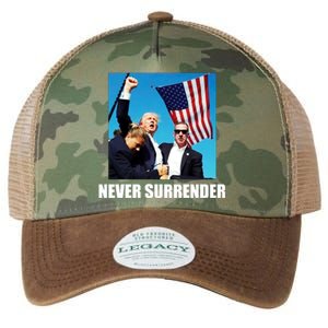 Never Surrender 2024 Take America Back Pennsylvania Rally Shooting Legacy Tie Dye Trucker Hat