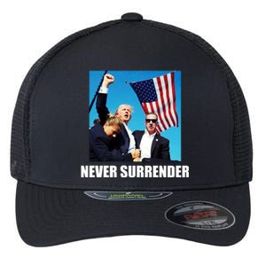 Never Surrender 2024 Take America Back Pennsylvania Rally Shooting Flexfit Unipanel Trucker Cap