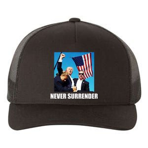 Never Surrender 2024 Take America Back Pennsylvania Rally Shooting Yupoong Adult 5-Panel Trucker Hat