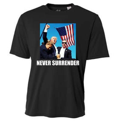 Never Surrender 2024 Take America Back Pennsylvania Rally Shooting Cooling Performance Crew T-Shirt