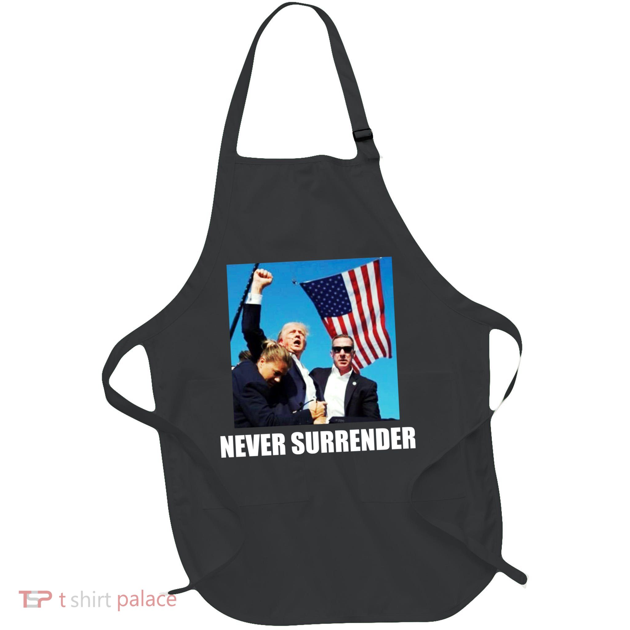 Never Surrender 2024 Take America Back Pennsylvania Rally Shooting Full-Length Apron With Pockets