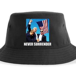 Never Surrender 2024 Take America Back Pennsylvania Rally Shooting Sustainable Bucket Hat