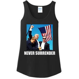 Never Surrender 2024 Take America Back Pennsylvania Rally Shooting Ladies Essential Tank