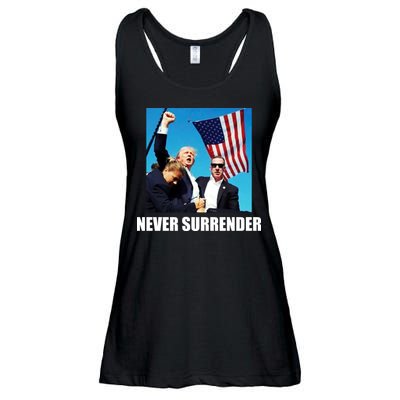 Never Surrender 2024 Take America Back Pennsylvania Rally Shooting Ladies Essential Flowy Tank