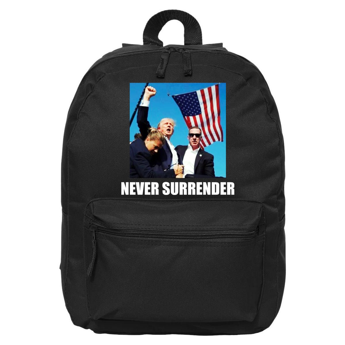 Never Surrender 2024 Take America Back Pennsylvania Rally Shooting 16 in Basic Backpack